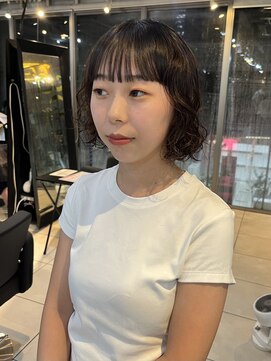 アクアオモテサンドウ(ACQUA omotesando) △大人可愛い癖毛風ボブパーマレイヤーパーマぱっつん前髪