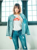 外国人風ウルフスタイル20代/30代/40代/ハレマチ通り