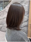 表参道酸性ストレートパーマ艶髪ミディアムレイヤーベージュ40代