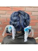 夏◎浴衣に映えるツインお団子ヘアアレンジ