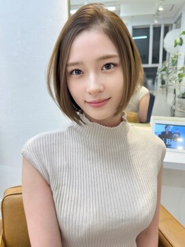 レイリー 原宿 表参道(Rayreee) 前髪なし大人可愛いボブスタイル/オリーブベージュ