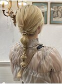 ヘアアレンジ/ヘアセット/編み下ろしアレンジ/編み下ろし