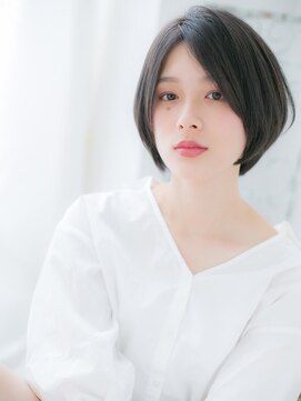 博多/髪質改善/オリーブグレーで小顔レイヤーショートe