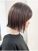 【松戸　松田】切りっぱなし外はねボブ　艶感ブラウン　
