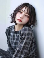 ムウ 難波(MOU)&nbsp;ボブクールショート前髪イメチェンピンクベージュ30代40代50代