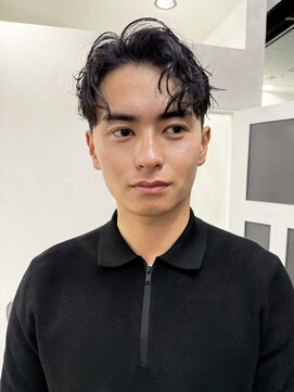 ナービス(NARVIS) メンズカット/全体パーマ/ショート/センターパート