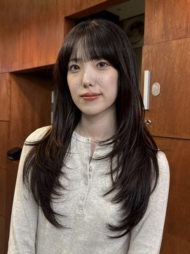 ナループロアポンテ(Nalu pu loa PONTE) ロングレイヤーカットくびれレイヤーナチュラルブラックブラウン