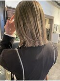 春カラーブリーチカラーミルクティーベージュ小顔カット