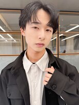ソアメンズ 渋谷(soar men's) 時短◎センターパート黒髪ワックスなしスタイル黒髪マッシュ