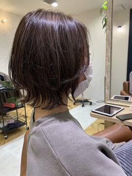 ジェービーヘア 稲毛(jb hair) 30代40代ピンクベージュボブルフクールショート 【稲毛】