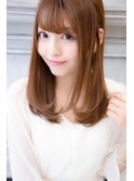 シースルーバングのナチュラルヘア