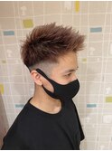 MEN'S HAIR ジェットモヒカン×ブリーチ×ピンクベージュ