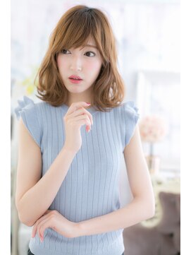 ミック 日暮里店(miq) 斜めバング＆外ハネカール♪くせ毛風大人巻きくびれヘアb1