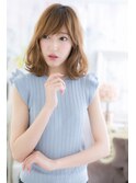 斜めバング&外ハネカール♪くせ毛風大人巻きくびれヘアb1