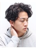 センターパート/メンズパーマ/アップバング/20代30代