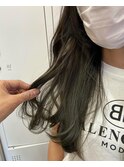 ブリーチなし、オリーブカラー