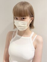 ラミエバイメルト 下北沢(lamie by melt)&nbsp;村上/ハイトーン切りっぱなしボブ外ハネベージュケアブリーチ