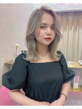 ロンド レア 天神大名店(Lond Le’a) インナーカラー/ボブ//顔まわり/ミルクティー/ケアブリーチ/大名