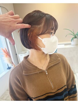 アスラン(ASLAN) 【aslan】ミニマルボブ/インナーカラー/くすみピンク