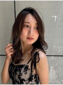 ゆるカール/ミディアムレイヤー/顔まわりレイヤー