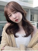 ワイドバングフルバングシースルーぱっつん前髪おくれ毛