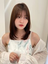 ハニー 町田(HONEY)&nbsp;韓国風レイヤー小顔イメチェン美髪ワイドバングマロンブラウン1