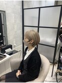 白髪ぼかし/白髪改善カラー/ショート/透明感カラー/脱白髪染め