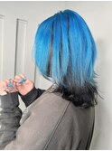 #アンブレラカラー#ブリーチ#ハイトーンカラー#ブルー