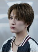 韓国ヘアカルマパーマコンマバングセンターパート黒髪ウルフ