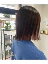 ディーバ 京橋店(diva)&nbsp;インナーカラー/外ハネミディアム/外ハネ/ピンクベージュ