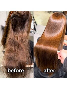 キュア 表参道(CURE) #黒髪#グレージュカラー#ココアベージュ#ヘルシーロング#表参道