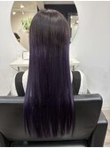 暗めラベンダーで艶々ロング