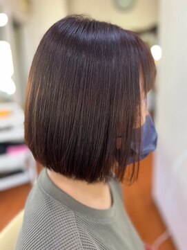 アークスヘアー オレンジべージュ髪質改善ナチュラルボブ艶感モカベージュ