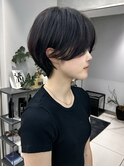 大人かわいい丸みショート　ピンクブラウン