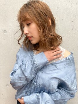 グロウバイニューヨークニューヨーク(Grow by NYNY) 【打越】ミディアム×ウェーブ×ベージュブラウン