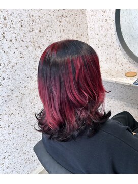 ラニヘアサロン(lani hair salon) レッドブラック×デザインカラー