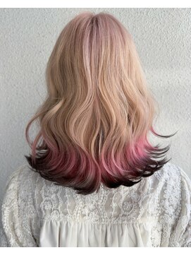 レリー バイ アルティナ 川越店(Lelie by artina) エンドカラー_毛先カラー_エンドピンク_毛先ブラック