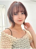 【over hair】くびれボブ×顔周りレイヤー×シースルーバング
