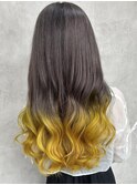 グラデーションカラー/グレージュ/イエローカラー/ブリーチ/韓国