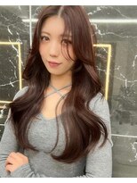 サイン 渋谷(SIGN) 韓国ヘアレイヤーカットグレージュカラーハッシュカット暗髪