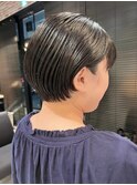 20代30代40代小顔ハンサムショートアッシュブルーブラック