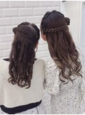 双子で可愛い編み込み片耳ひつじヘア＊まゆ