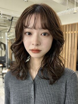 メゾンアクア 表参道(Maison ACQUA) ＋ウェーブミディアム似合わせカットメルティーカラーボブパーマ