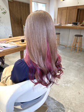 フラム(fulam) ミルクティーベージュ×インナーピンクMIX