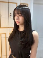 ネオリーブ チロル 横浜西口店(Neolive CiroL.)&nbsp;小顔ワンカールレイヤーカット顔周り黒髪ブルーブラック【横浜】