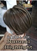 白髪ぼかしもOK【ナチュラルハイライト×ショートボブ】
