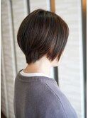 40代　白髪ボカシハイライト × 美シルエットショート