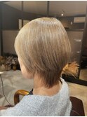 ショートヘアのエイジング毛でも酸性ストレート