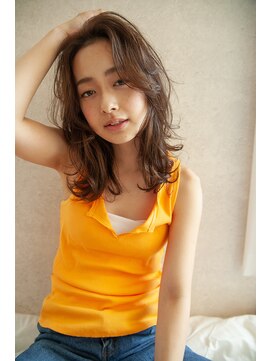 ルーク 立川(LUK) Lien☆前髪センターパート×イメチェンくびれミディイノアカラー