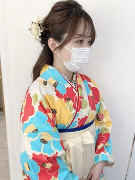 プラグ バイ ネオリーブ(plug by neolive) ハーフアップアレンジ♪袴着付け/ショコラベージュ/ボブルフ